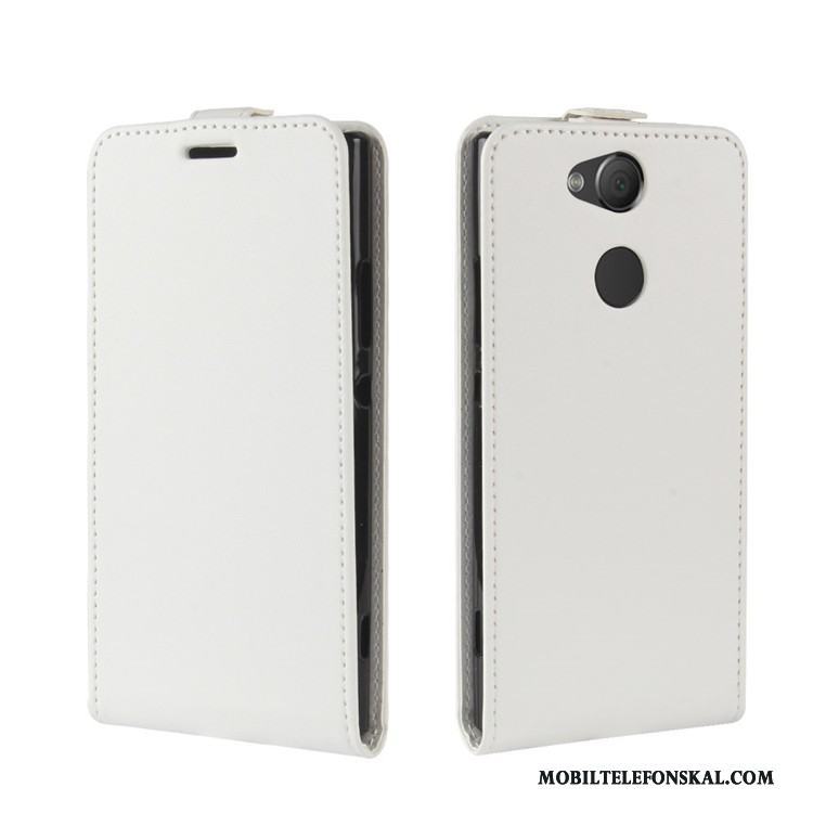 Sony Xperia Xa2 Skal Täcka Fodral Skydd Vit Läderfodral Telefon