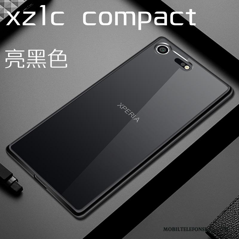 Sony Xperia Xz1 Compact Fodral Skal Telefon Svart Hård Skydd Transparent