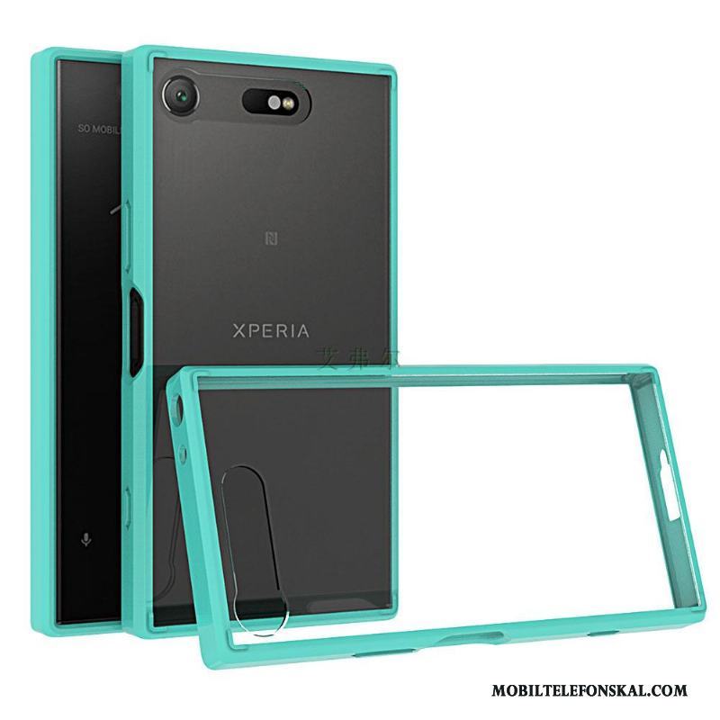 Sony Xperia Xz1 Compact Grön Skal Telefon Mobil Telefon Fodral Skydd Transparent Blå