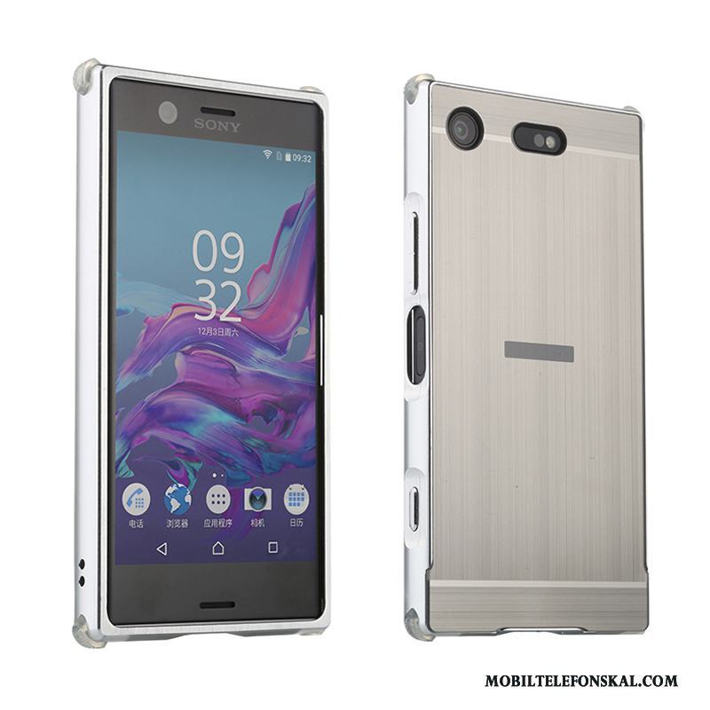 Sony Xperia Xz1 Compact Skal Telefon Trend Fallskydd Hård Silver Metall Fodral