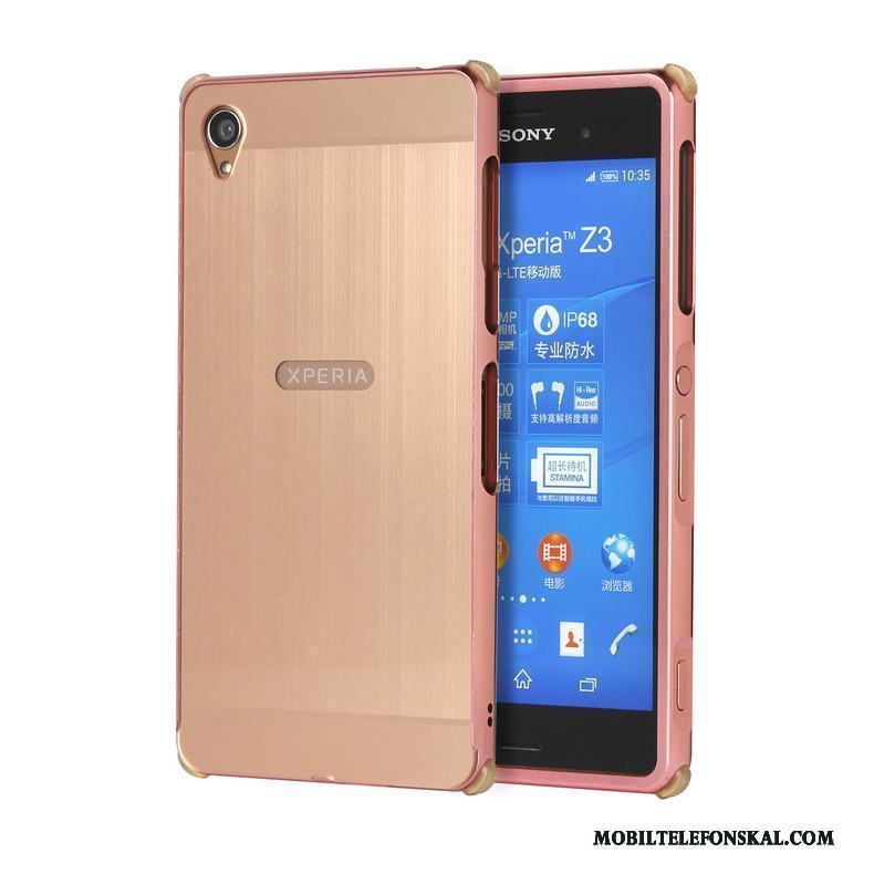 Sony Xperia Z3+ Bakre Omslag Skal Metall Telefon Skydd Fodral Rosa Guld