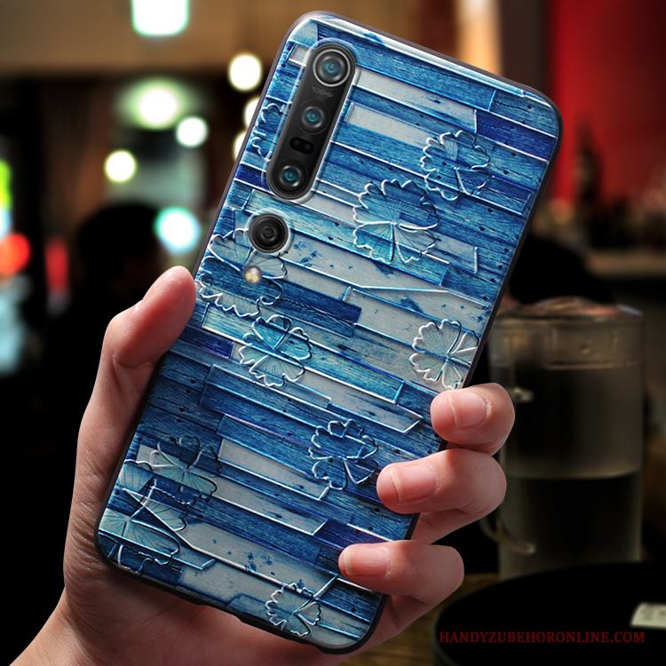 Xiaomi Mi 10 Pro Skal Vacker Nubuck Ny Telefon Fallskydd Blå