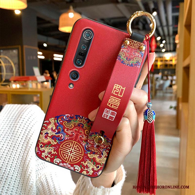 Xiaomi Mi 10 Pro Vind Röd Skal Personlighet Liten Med Tofs Telefon