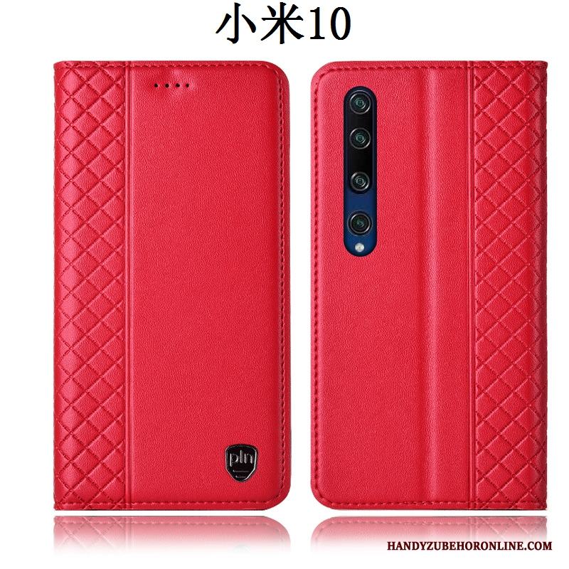 Xiaomi Mi 10 Röd Skal Telefon Täcka Fallskydd Fodral All Inclusive Läderfodral