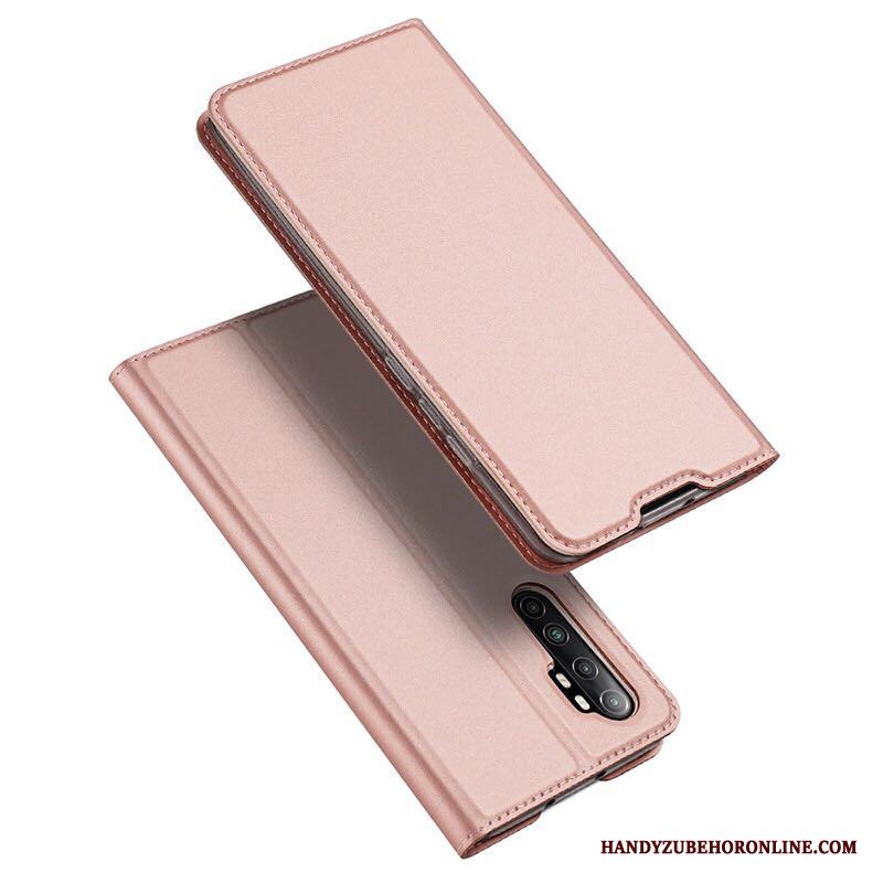 Xiaomi Mi Note 10 Lite Business Skal Telefon Liten Rosa Läderfodral