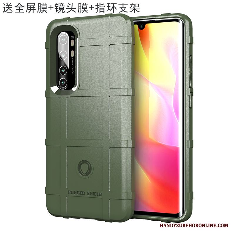 Xiaomi Mi Note 10 Lite Skydd Silikon Grön Skal Telefon Nubuck All Inclusive Trend Varumärke