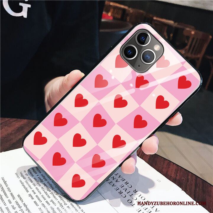 iPhone 11 Pro Skal Net Red Rosa Mjuk Spegel Fallskydd Personlighet Kreativa