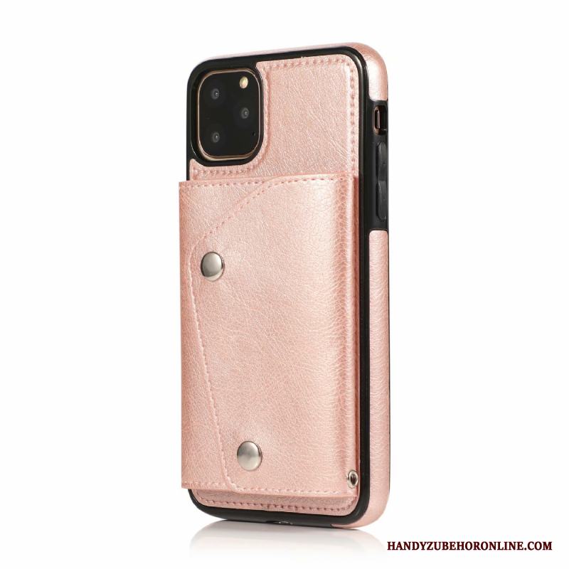 iPhone 11 Pro Skal Rosa Läderfodral Hängsmycken Plånbok Personlighet All Inclusive Fallskydd