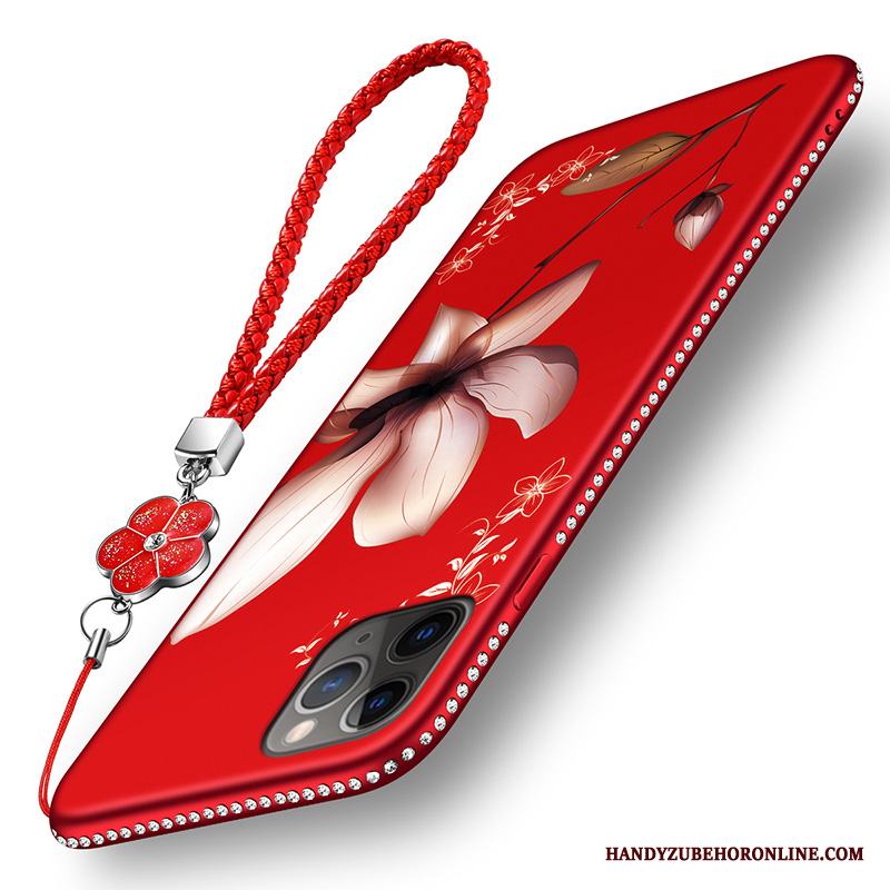 iPhone 11 Pro Skal Telefon Mjuk Nubuck Fodral Fallskydd Silikon Röd