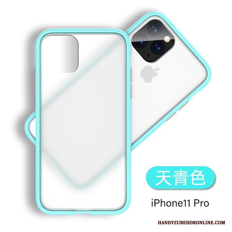 iPhone 11 Pro Slim Skal Telefon Blå Transparent Nubuck Trend Varumärke Silikon