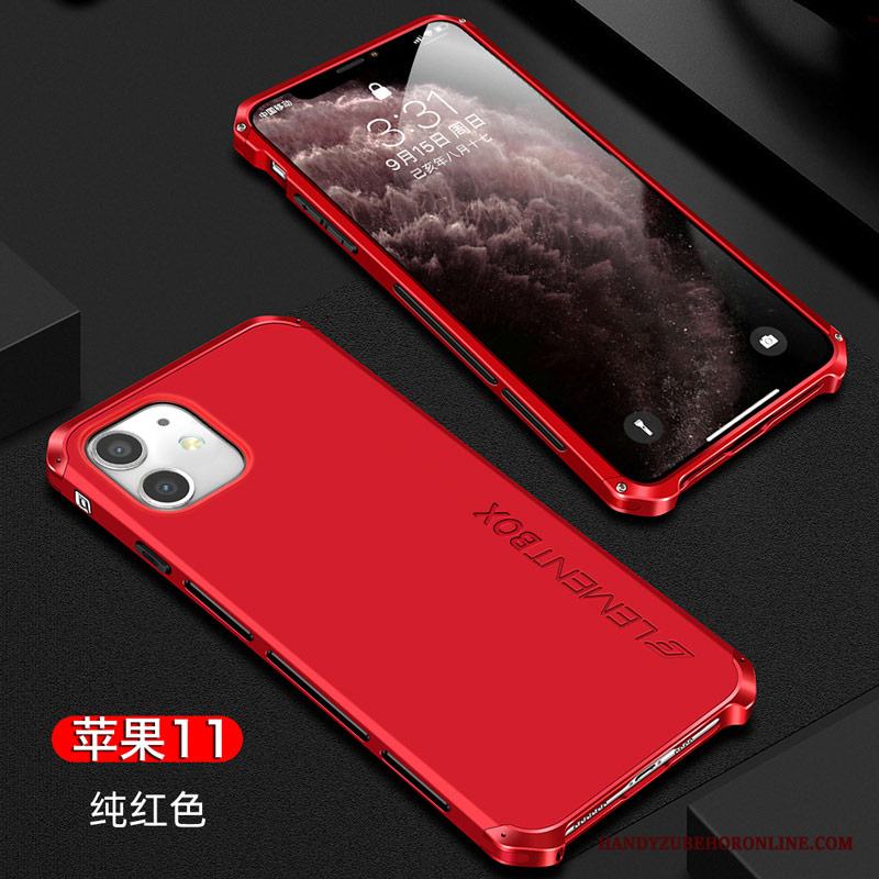 iPhone 11 Silikon Metall Skal Trend Telefon All Inclusive Röd