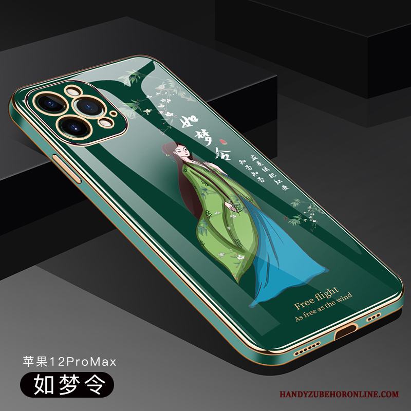 iPhone 12 Pro Max Ny Fodral Grön Transparent Skal Slim Silikon