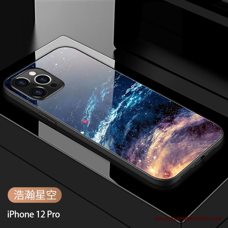 iPhone 12 Pro Silikon Fodral Spegel Fallskydd Par Purpur Skal Telefon