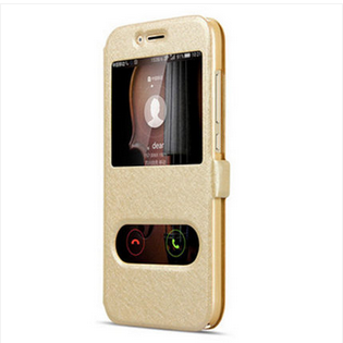 iPhone 4/4s Guld Fodral Skal Trend Telefon Clamshell Läderfodral