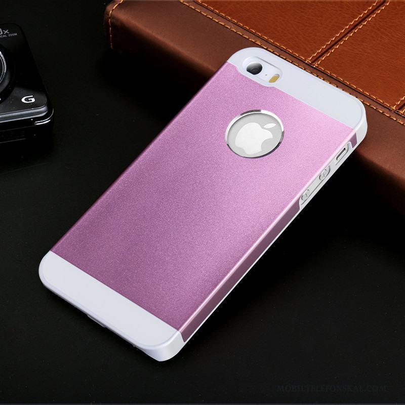 iPhone 5/5s All Inclusive Bakre Omslag Metall Skal Telefon Rosa