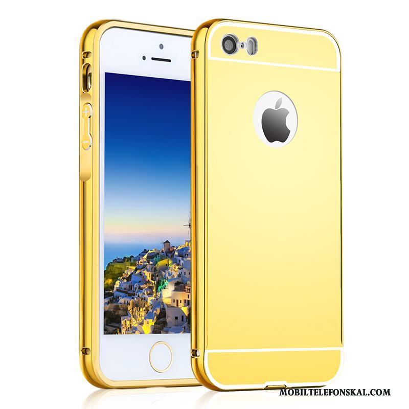 iPhone 5/5s All Inclusive Metall Frame Skal Telefon Guld Hund Vind