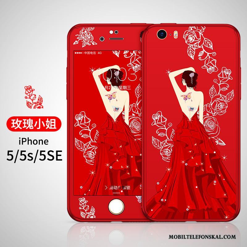 iPhone 5/5s Nubuck Mjuk Silikon Fodral Skal Telefon Röd Fallskydd