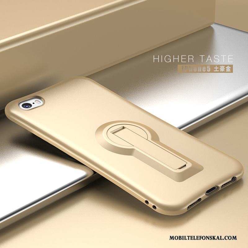iPhone 5/5s Skal Guld Hängsmycken All Inclusive Silikon Nubuck Support Fodral
