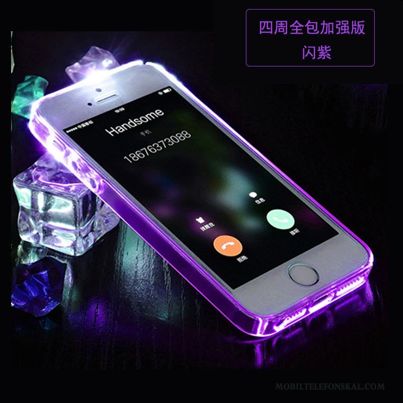 iPhone 5/5s Transparent Skydd Fodral Purpur Kreativa Mobil Telefon Skal