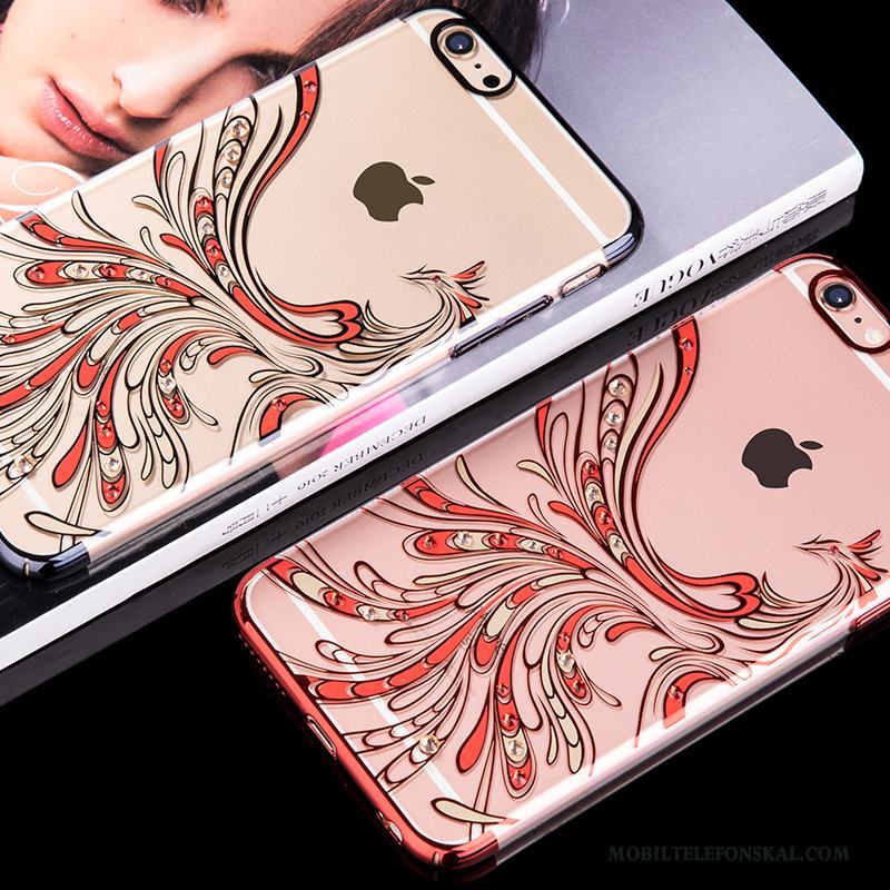 iPhone 6/6s Fallskydd All Inclusive Skal Telefon Strass Lyxiga Rosa Guld Transparent
