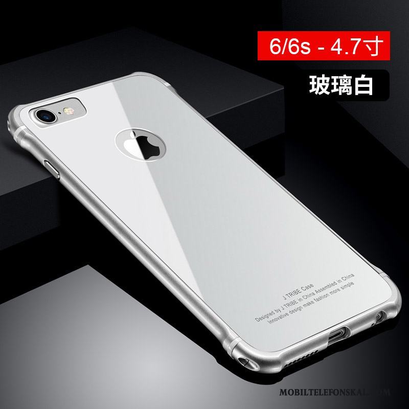 iPhone 6/6s Plus Fallskydd Metall Fodral Skal Telefon Trend Glas Vit