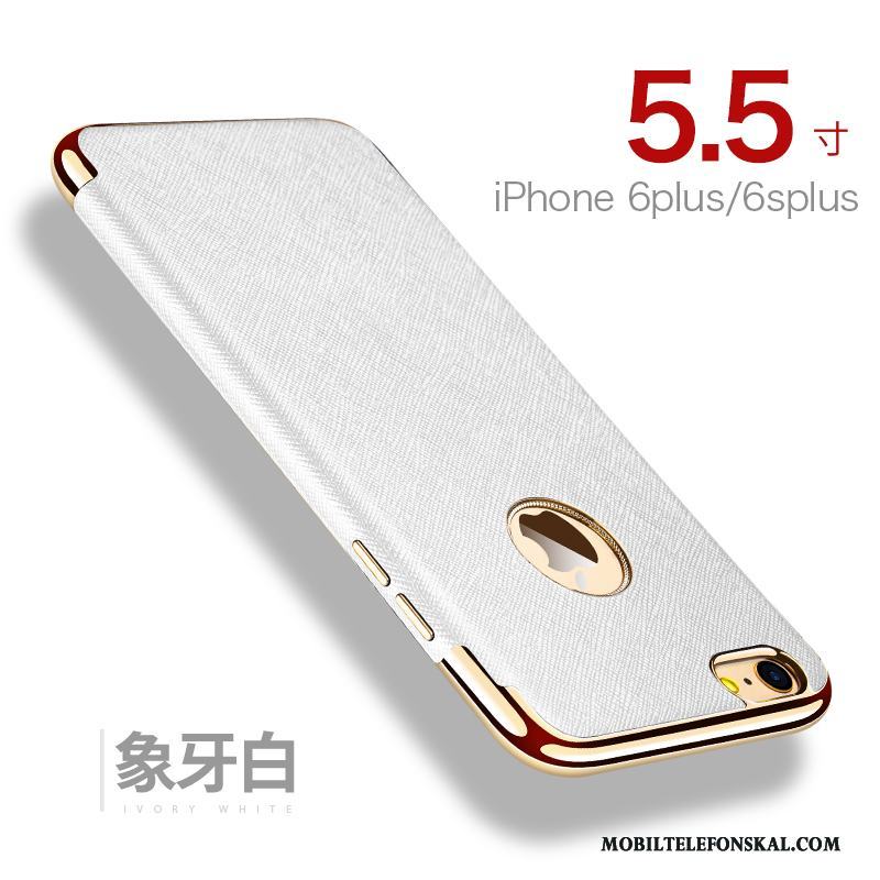 iPhone 6/6s Plus Läder Magnetic Skal All Inclusive Vit Fallskydd Fodral