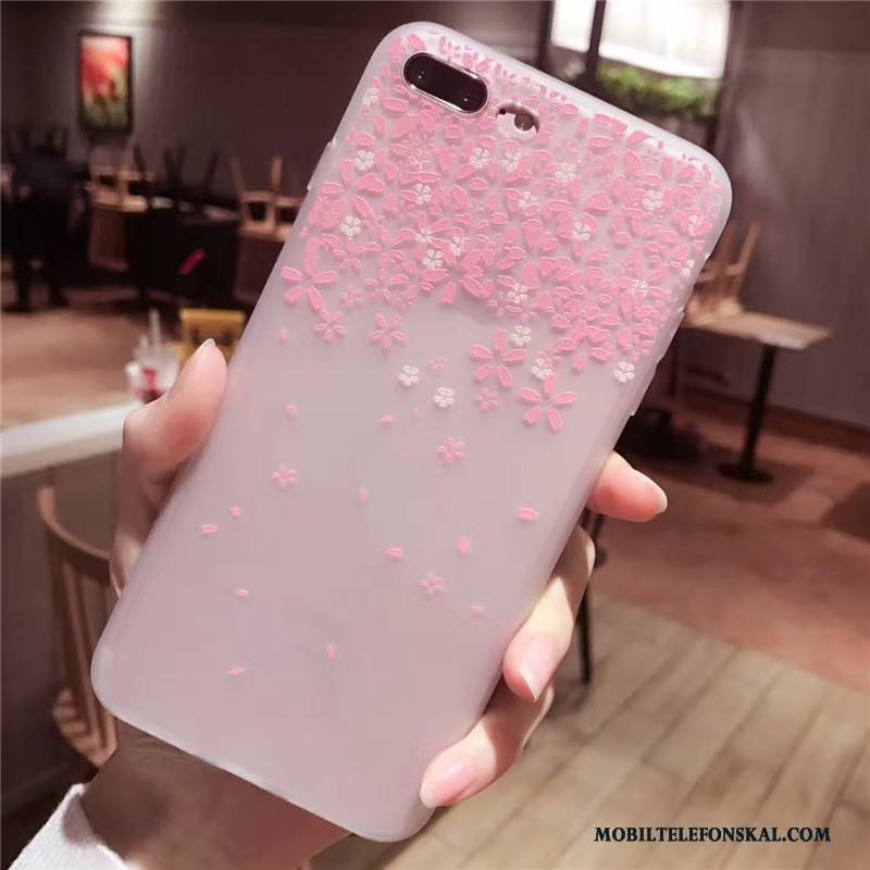 iPhone 6/6s Plus Rosa Silikon Cherry Nubuck Personlighet Skal Telefon Mjuk
