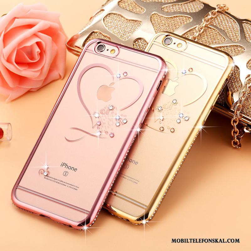 iPhone 6/6s Plus Skal All Inclusive Fallskydd Ny Rosa Guld Strass Silikon Trend Varumärke