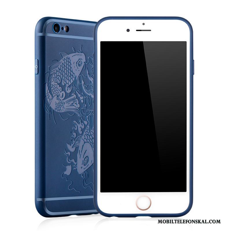 iPhone 6/6s Plus Skal Fallskydd Silikon Blå Mjuk All Inclusive Trend Mobil Telefon