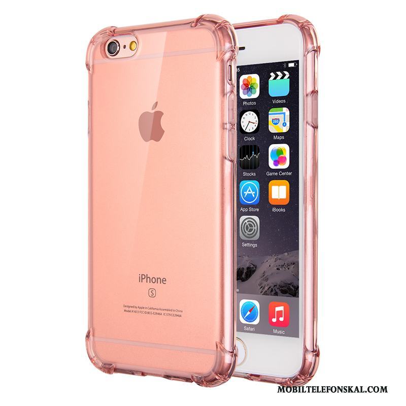 iPhone 6/6s Rosa Guld Skal Telefon Transparent Pratkvarn Fodral Silikon Fallskydd