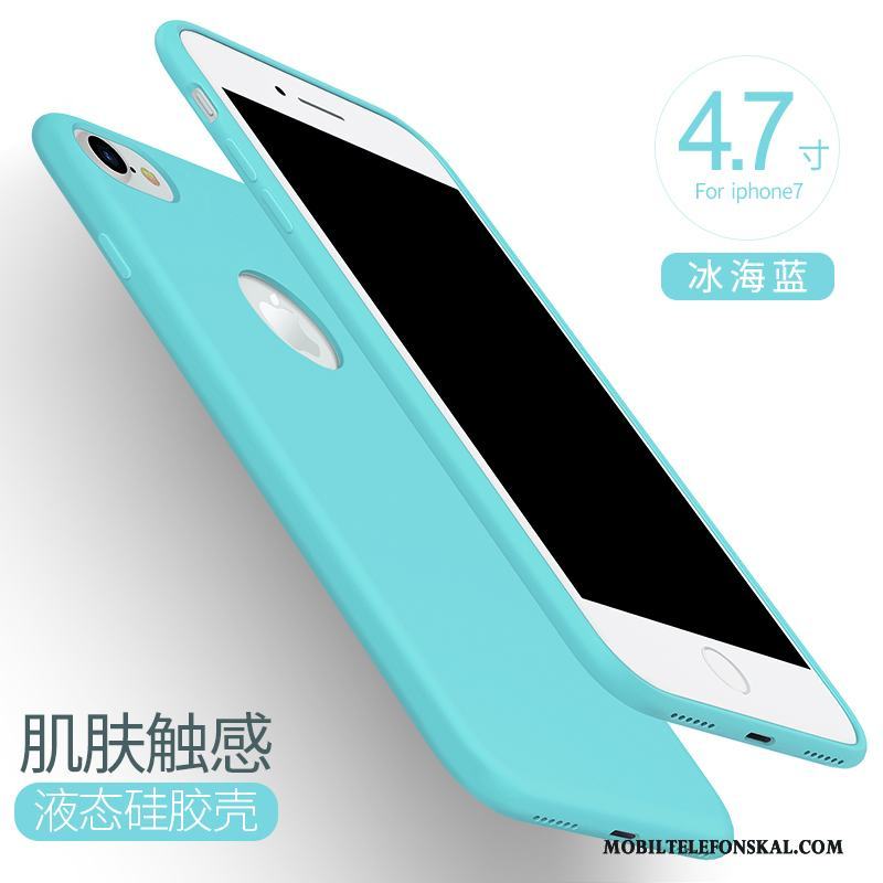iPhone 7 Blå Silikon Skal Telefon Pu Mjuk All Inclusive
