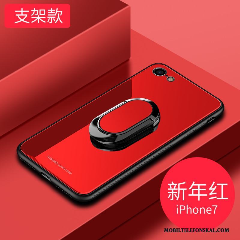 iPhone 7 Ny Skal Telefon Magnetic Röd Fodral Glas Trend