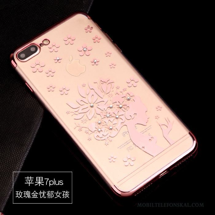 iPhone 7 Plus All Inclusive Trend Lyxiga Strass Rosa Guld Skal Telefon Fodral