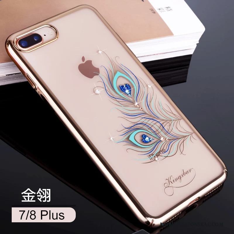 iPhone 7 Plus Skal All Inclusive Fallskydd Hängsmycken Elegant Transparent Strass Guld