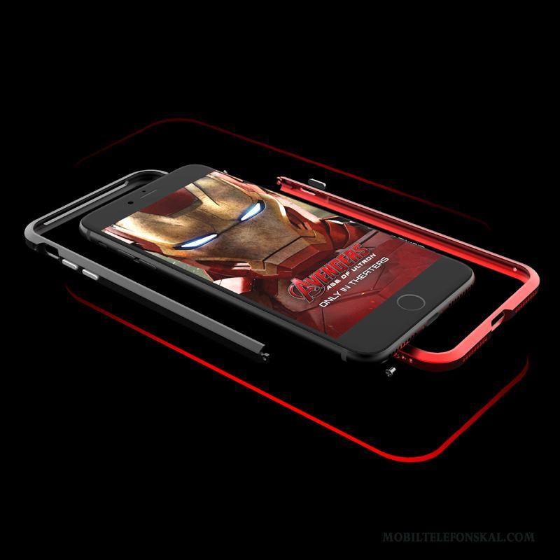 iPhone 7 Plus Trend Fodral Fallskydd Metall Röd Frame Skal Telefon