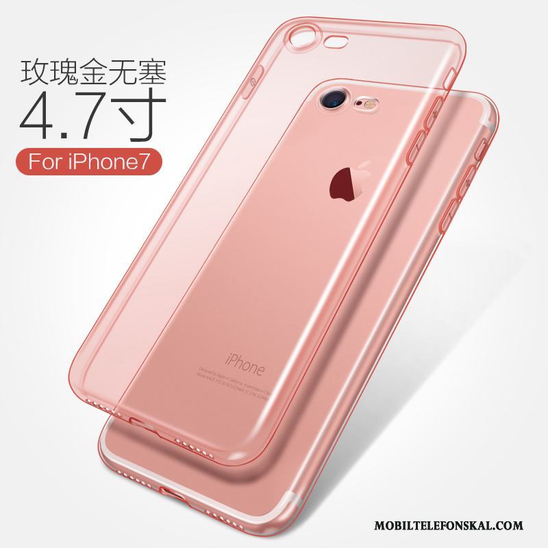 iPhone 7 Skal Fodral Mjuk Silikon Skydd Rosa Guld Fallskydd Transparent