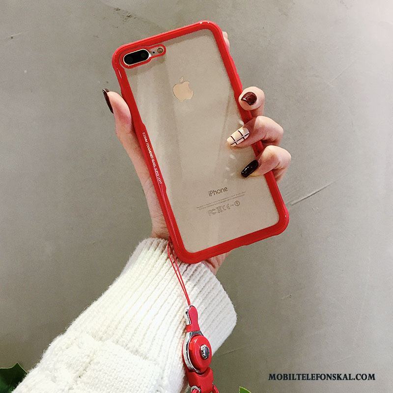 iPhone 8 Fallskydd Kreativa Skal Telefon Trend Varumärke Fodral Röd Hängsmycken