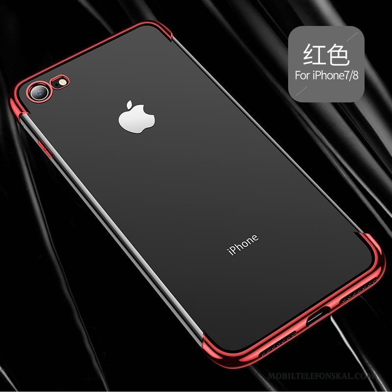 iPhone 8 Fallskydd Mjuk Silikon Trend Varumärke Fodral Röd Skal Telefon
