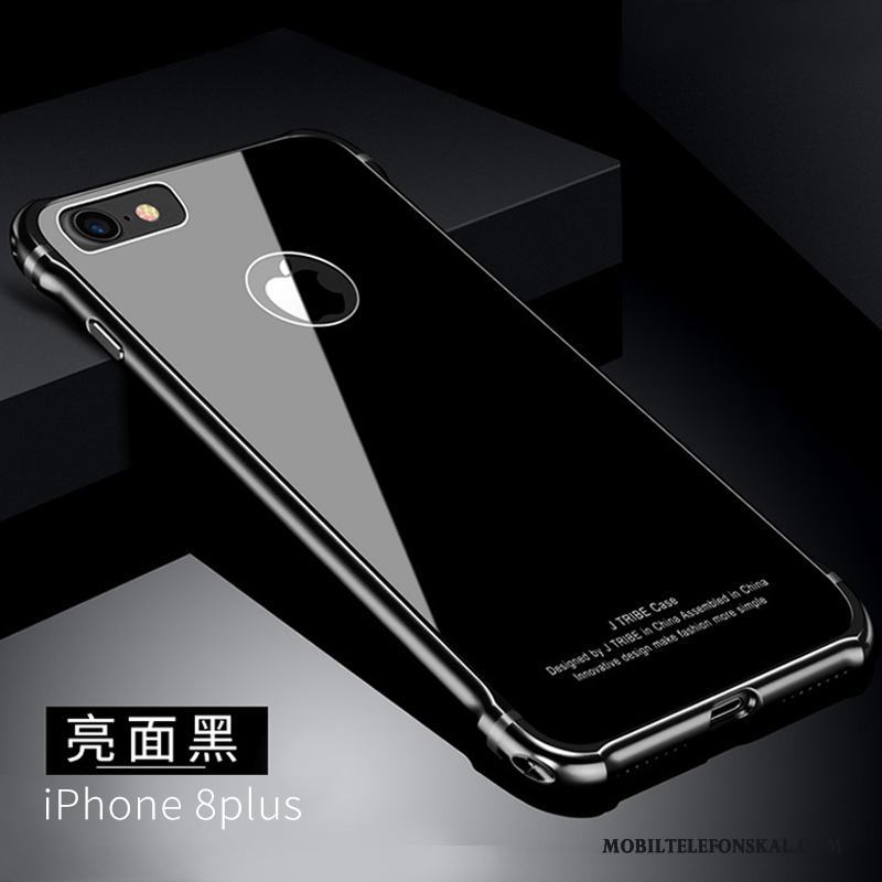 iPhone 8 Plus All Inclusive Metall Personlighet Fallskydd Fodral Glas Skal Telefon