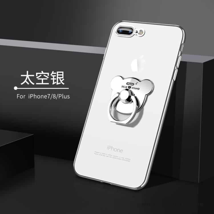 iPhone 8 Plus Mjuk Skal Telefon Fallskydd Fodral Silikon Silver Transparent