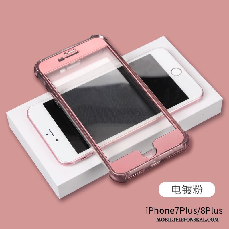 iPhone 8 Plus Rosa Pratkvarn Skal Telefon All Inclusive Transparent Fallskydd Silikon