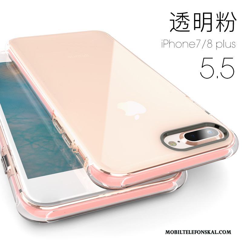 iPhone 8 Plus Skal Mjuk Transparent Silikon Rosa All Inclusive Fodral Ny