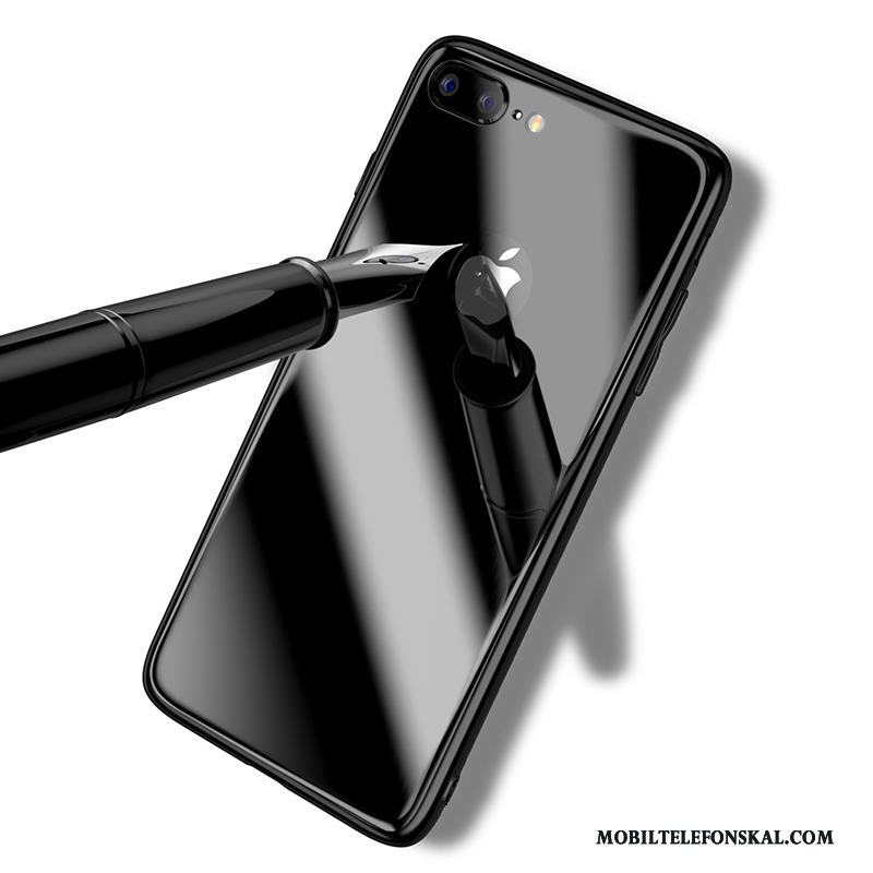 iPhone 8 Plus Skal Telefon Härdat Glas Svart Fodral Fallskydd All Inclusive