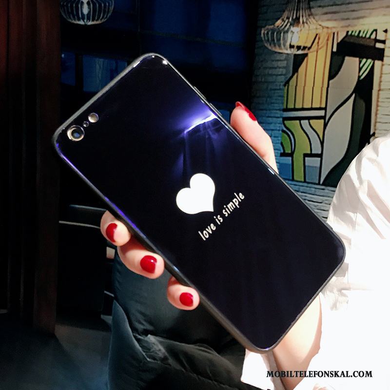 iPhone 8 Plus Skal Telefon Skydd Svart Personlighet Glas Silikon All Inclusive