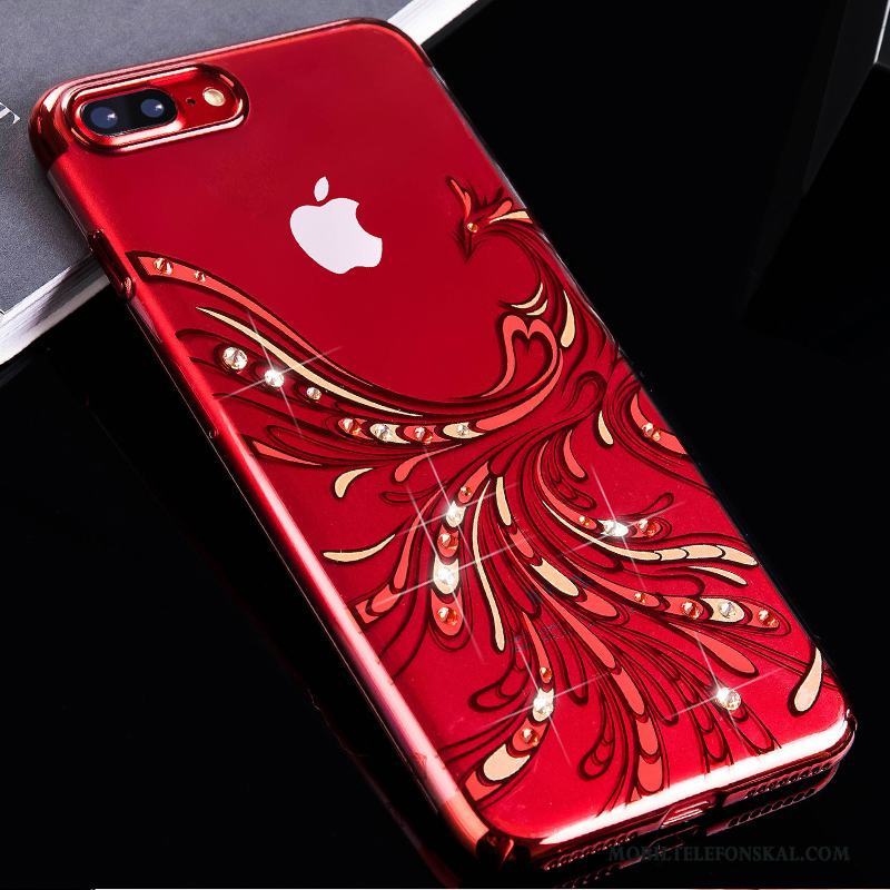 iPhone 8 Plus Trend Varumärke Lyxiga Fallskydd Skal Telefon Röd Fodral All Inclusive