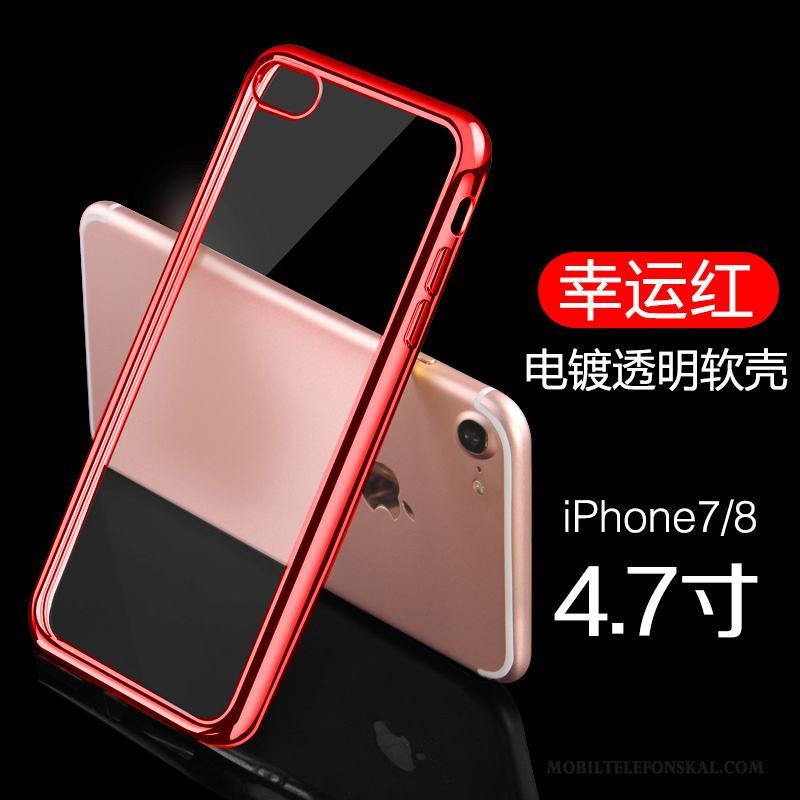 iPhone 8 Röd Plating Slim Skal Mobil Telefon Fodral Telefon