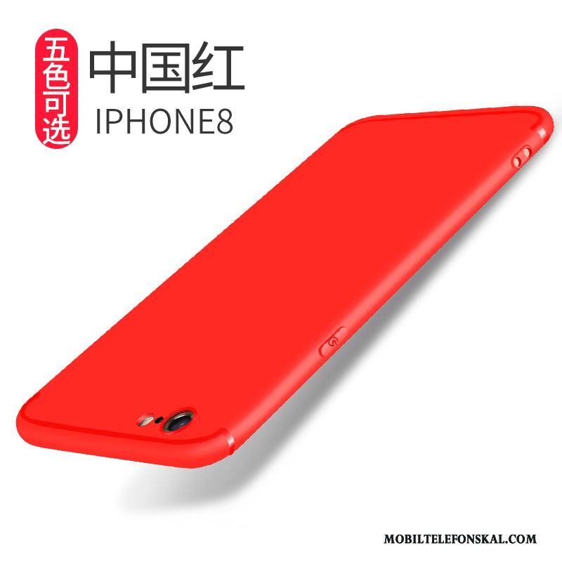 iPhone 8 Silikon Fallskydd Skal Telefon Nubuck Mjuk Röd Fodral