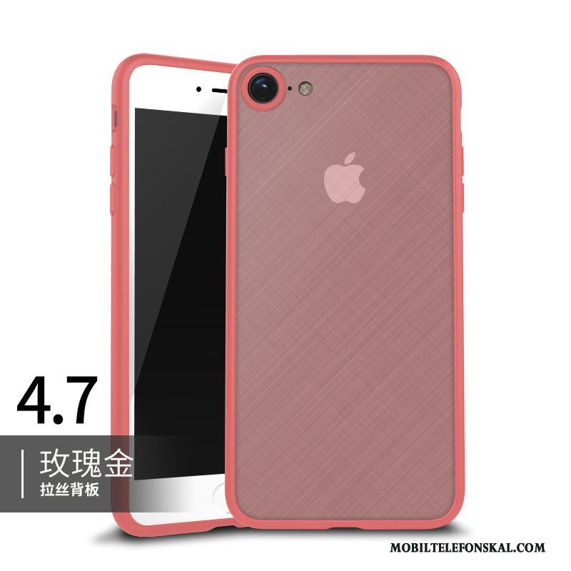 iPhone 8 Skal Rosa Guld Frame Silikon Fallskydd Slim Mjuk Transparent