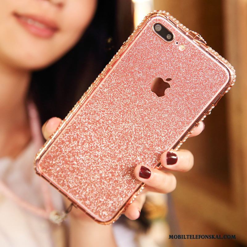 iPhone 8 Skal Rosa Guld Med Strass Ny Skydd Frame Fallskydd Fodral