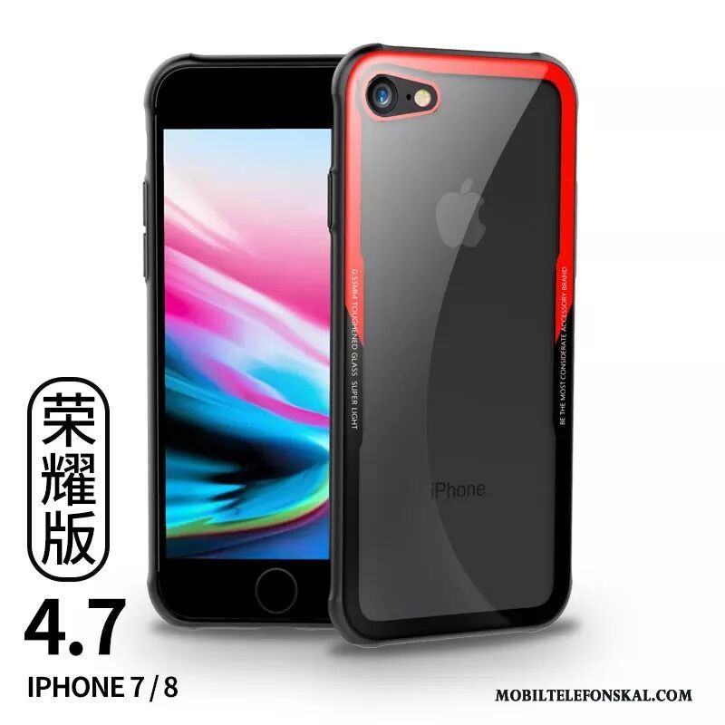 iPhone 8 Skal Röd Fallskydd Trend Svart Lyxiga Metall Fodral